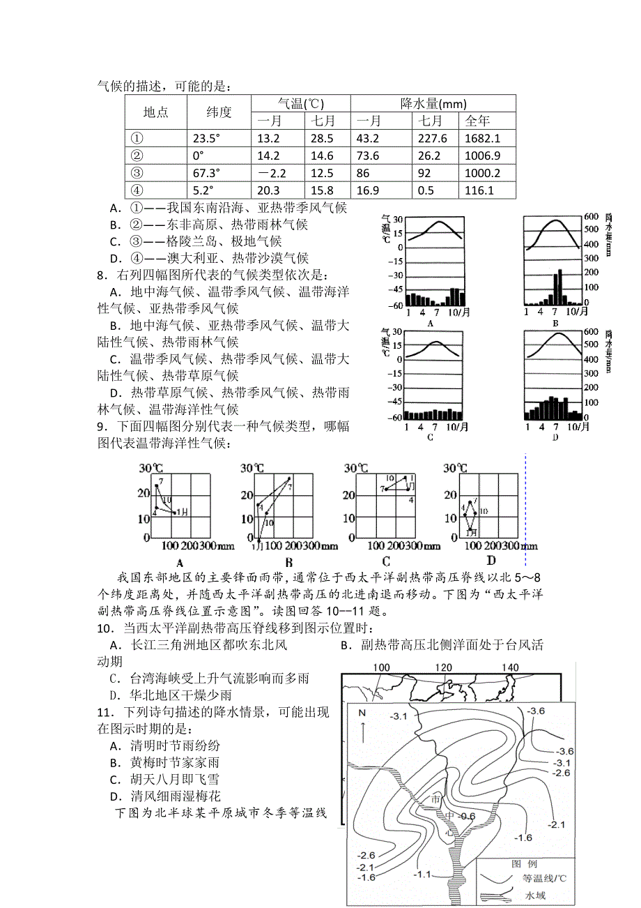 陕西省2015-2016学年高二上学期期中考试地理试题 含答案_第2页