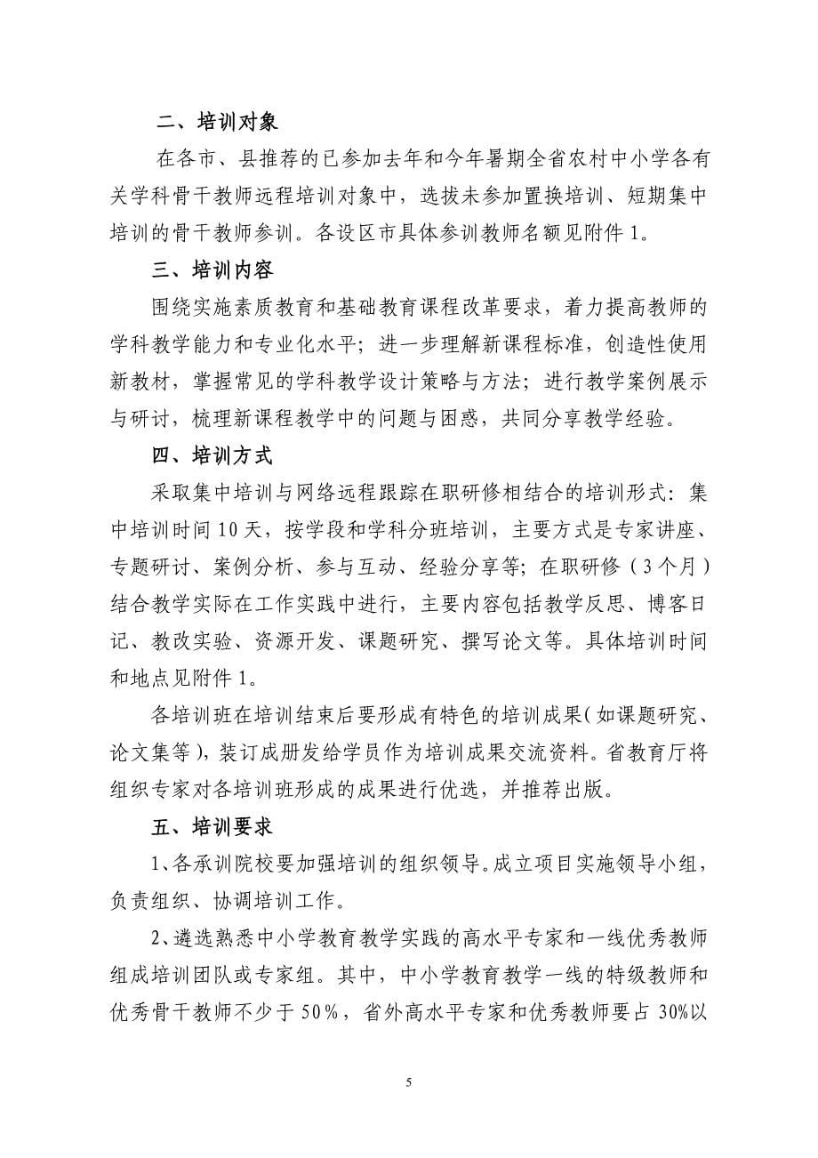 关于选派教师参加“国培计划(2011)—农村中小学骨干教师短期集中培训”项目_第5页