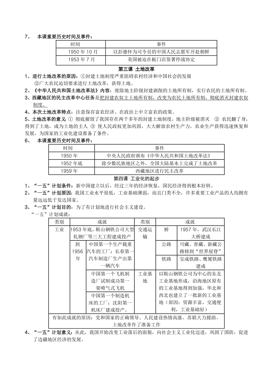 八年级历史下册期中考试复习知识要点_第2页