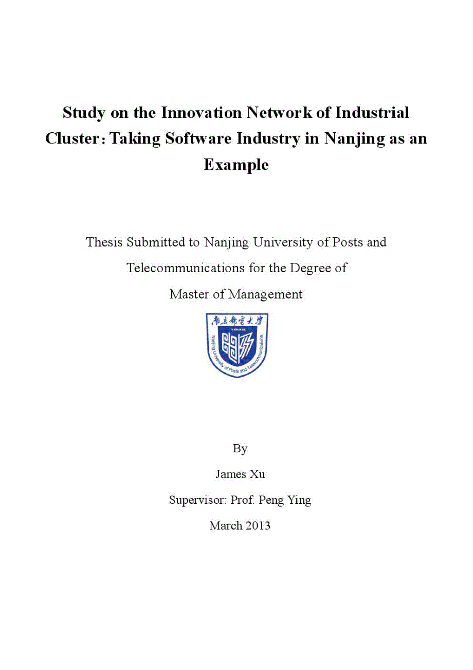 产业集群创新网络研究——以南京市软件服务业为例_第2页