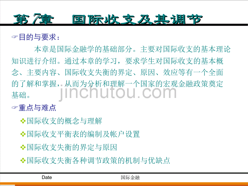 北大国际金融课件第七章_国际收支及其调节_第1页