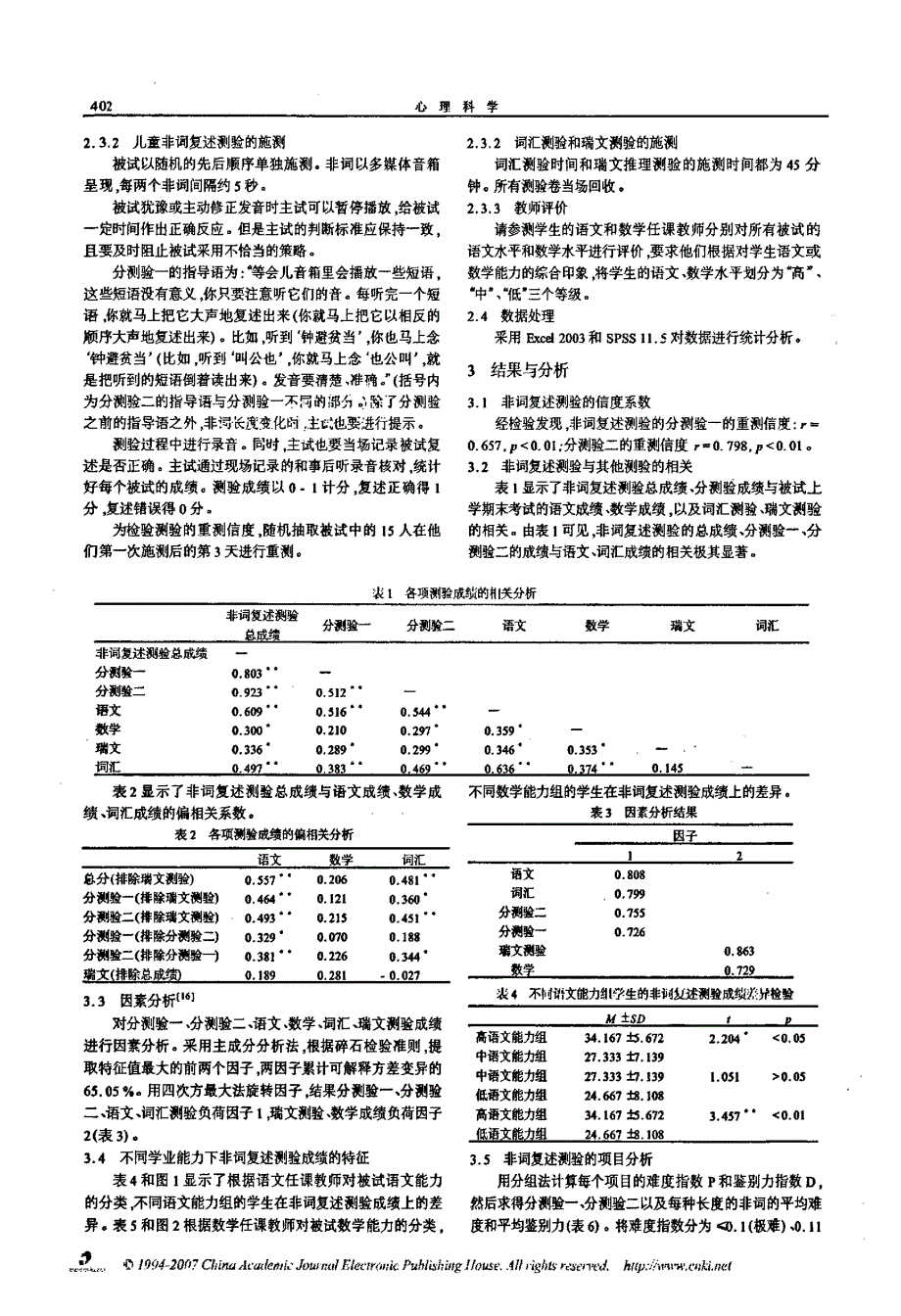 非词复述测验的编制和初步分析_第2页