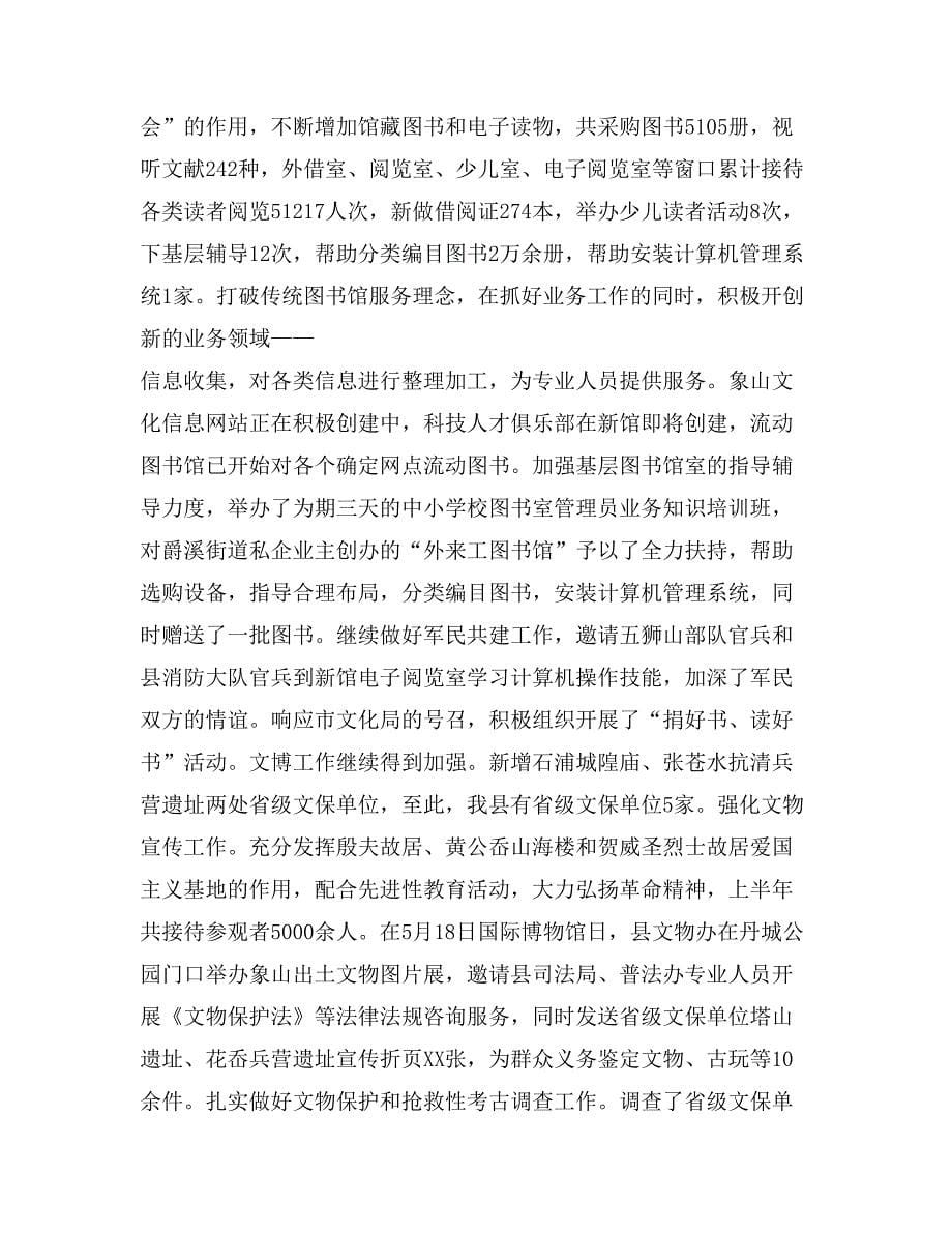 文化广电新闻出版局（体育局）上半年工作总结 (2)_第5页