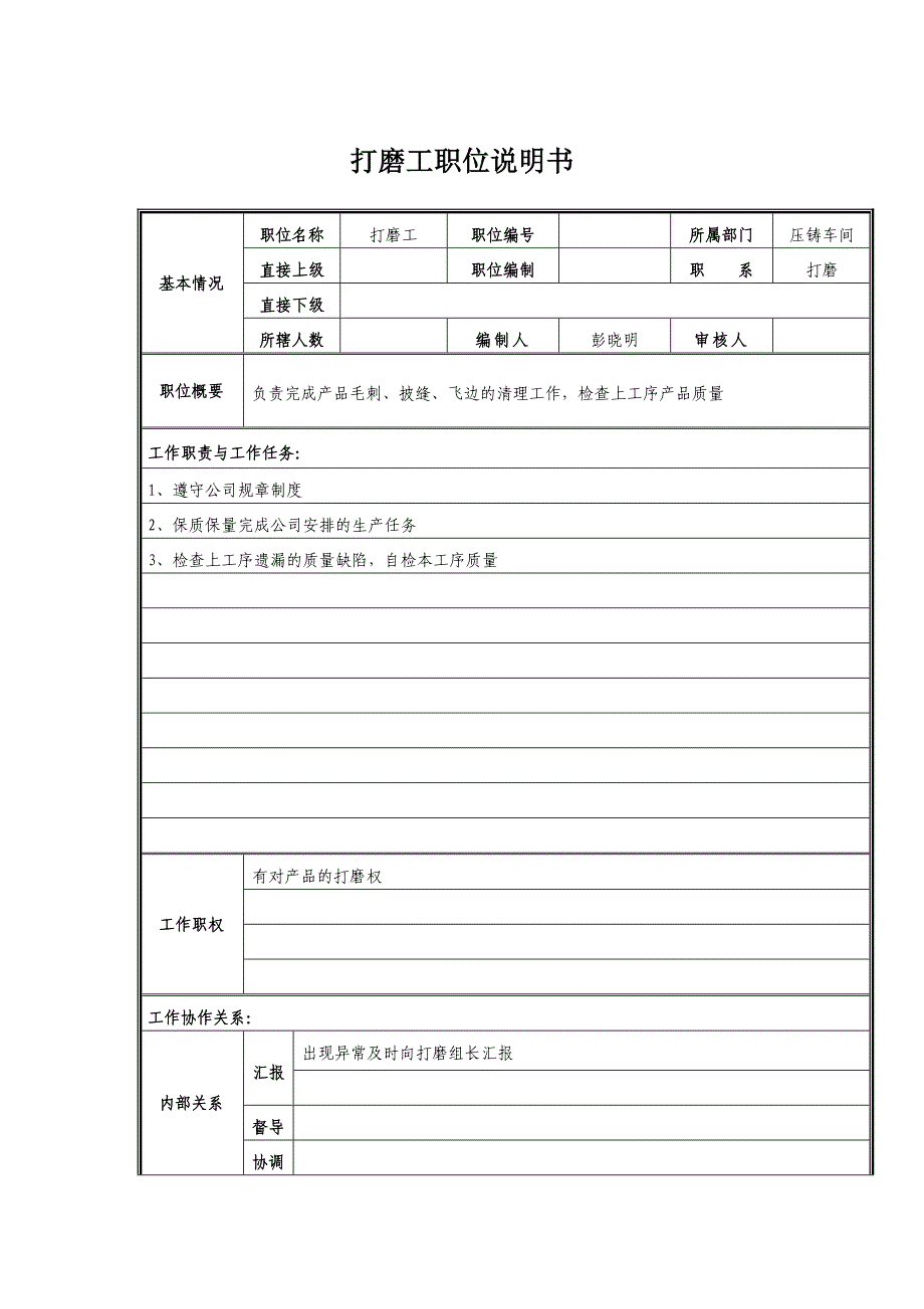 打磨工岗位职责说明_第1页