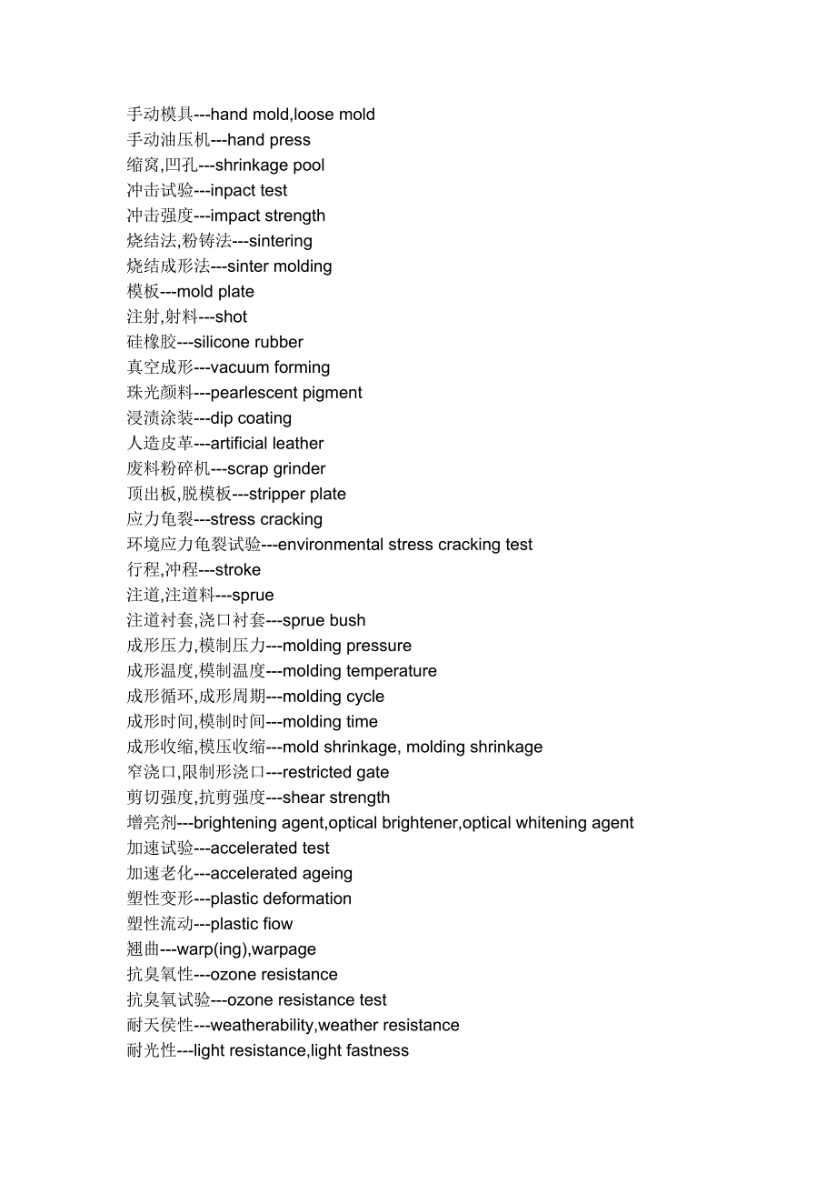 常用塑胶英文单词_第3页
