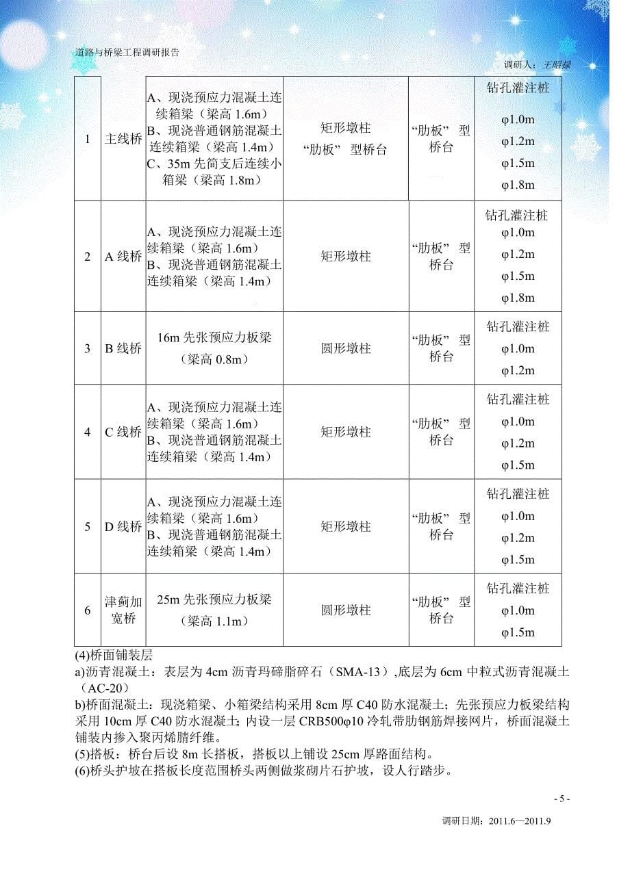 道路与桥梁工程调研报告王昭禄_第5页