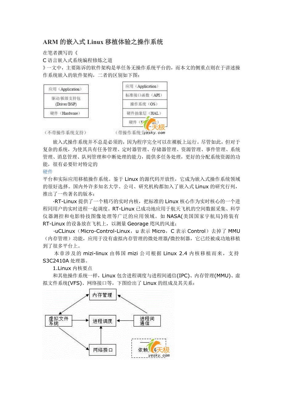 ARM的嵌入式Linux移植体验之操作系统_第1页