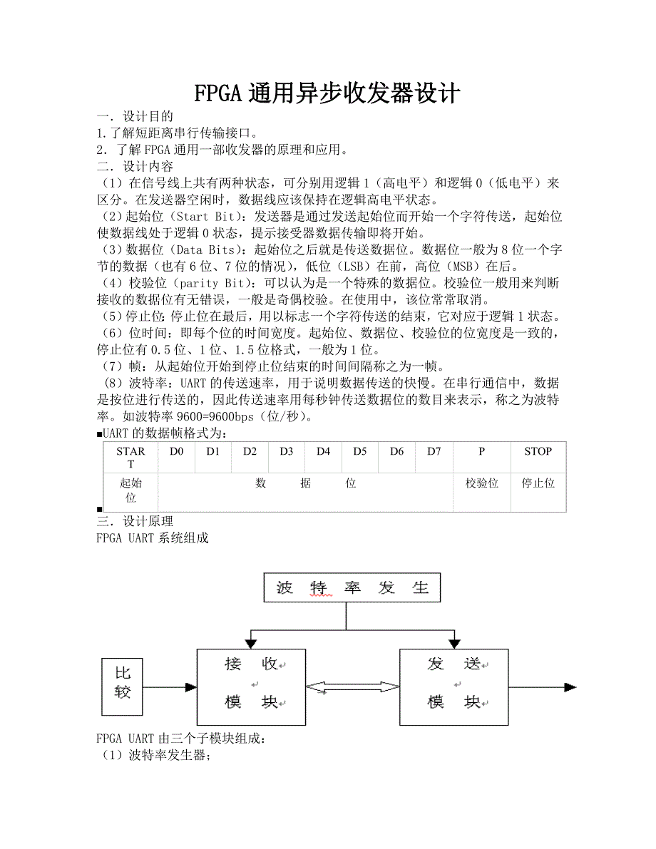 FPGA通用异步收发器设计_第1页