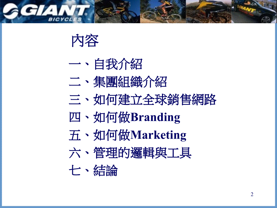 GIANT的全球行銷策略與品牌_第2页