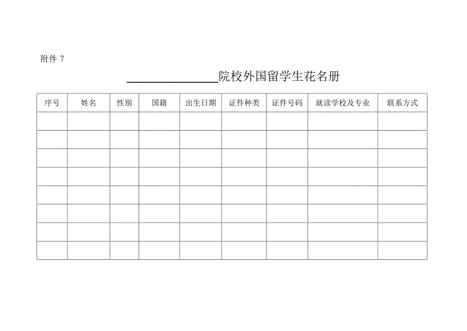 院校学校外国留学生花名册_第1页