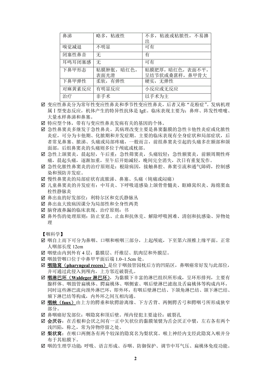 耳鼻咽喉头颈外科学复习资料--lzq_第2页