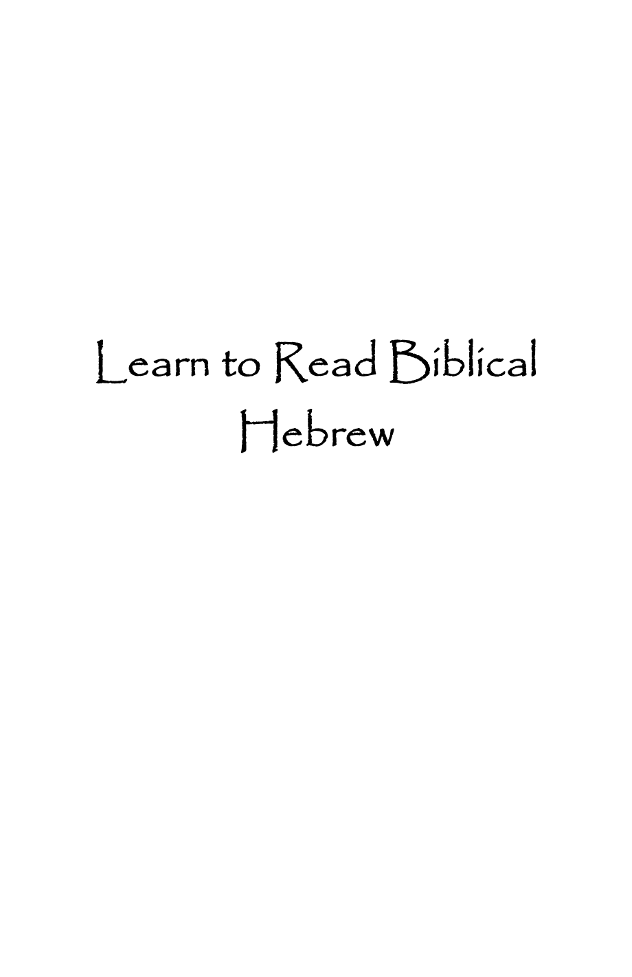 Learn to Read Biblical(1)_第1页