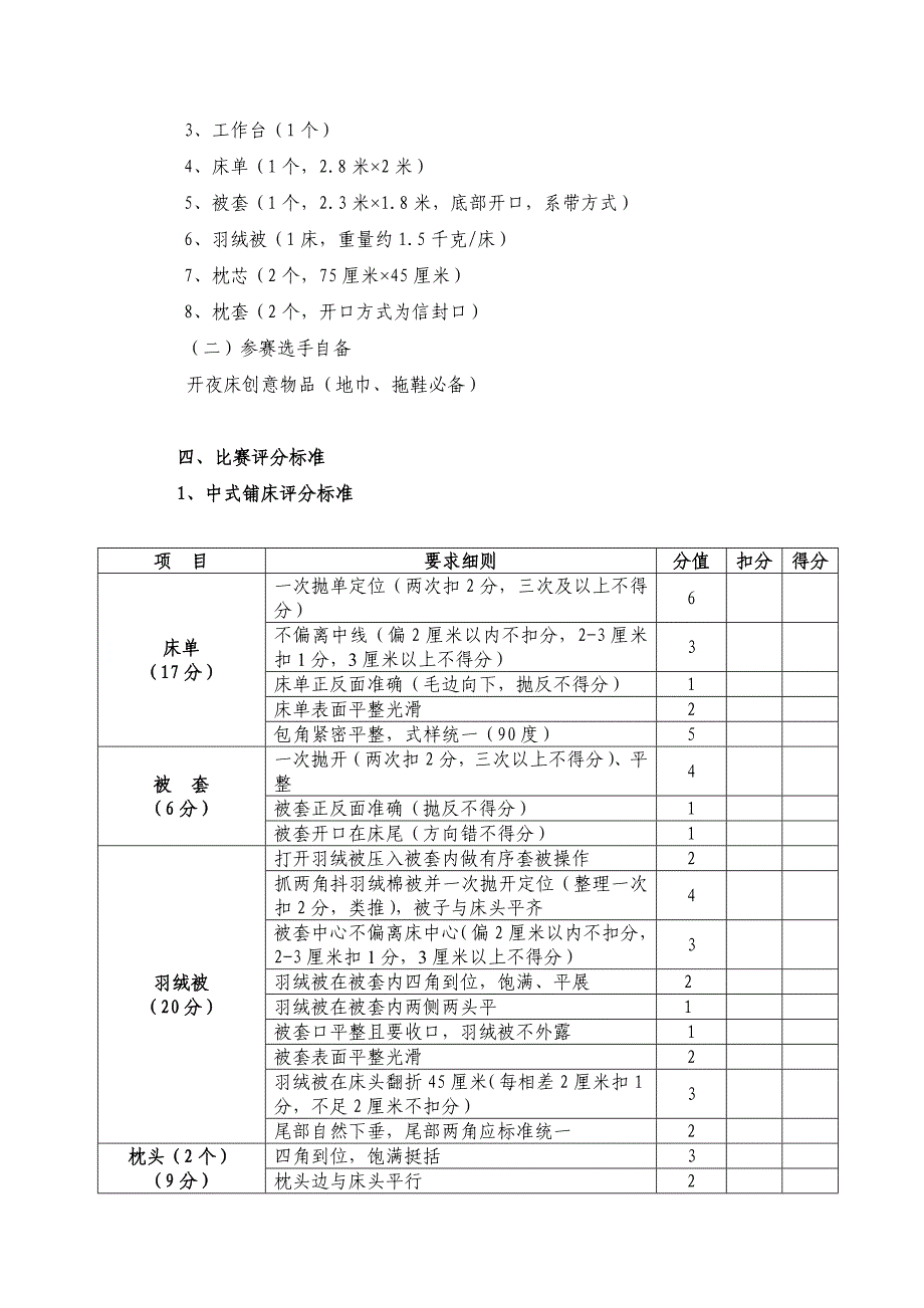 饭店服务技能大赛高校组比赛规则及评分标准_第2页