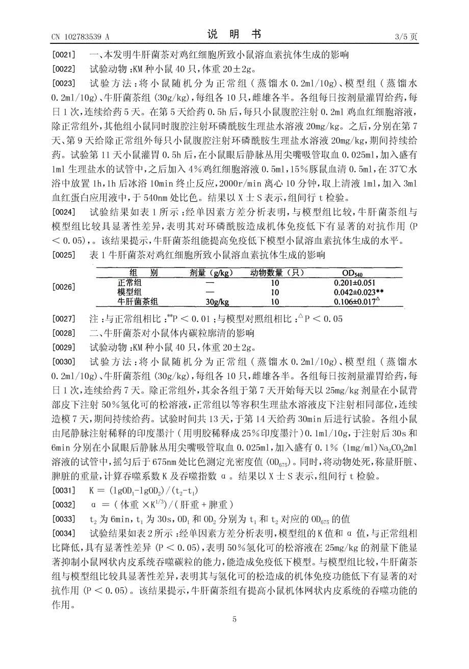 CN201110128808.4-牛肝菌茶、其制做方法及在调节、提高免疫力方面的应用_第5页
