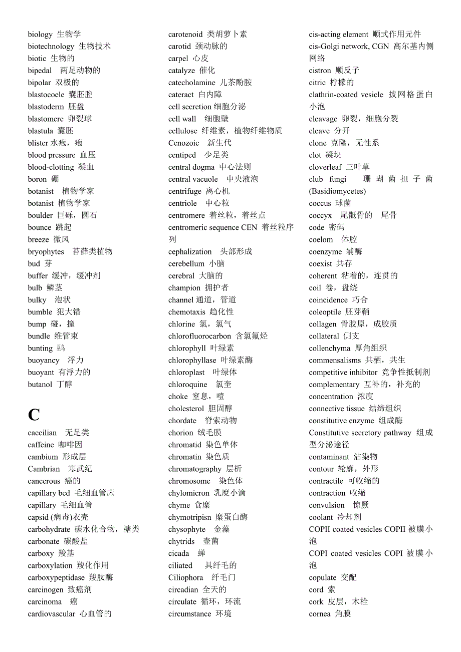 最常用生物学专业英语词汇_第2页