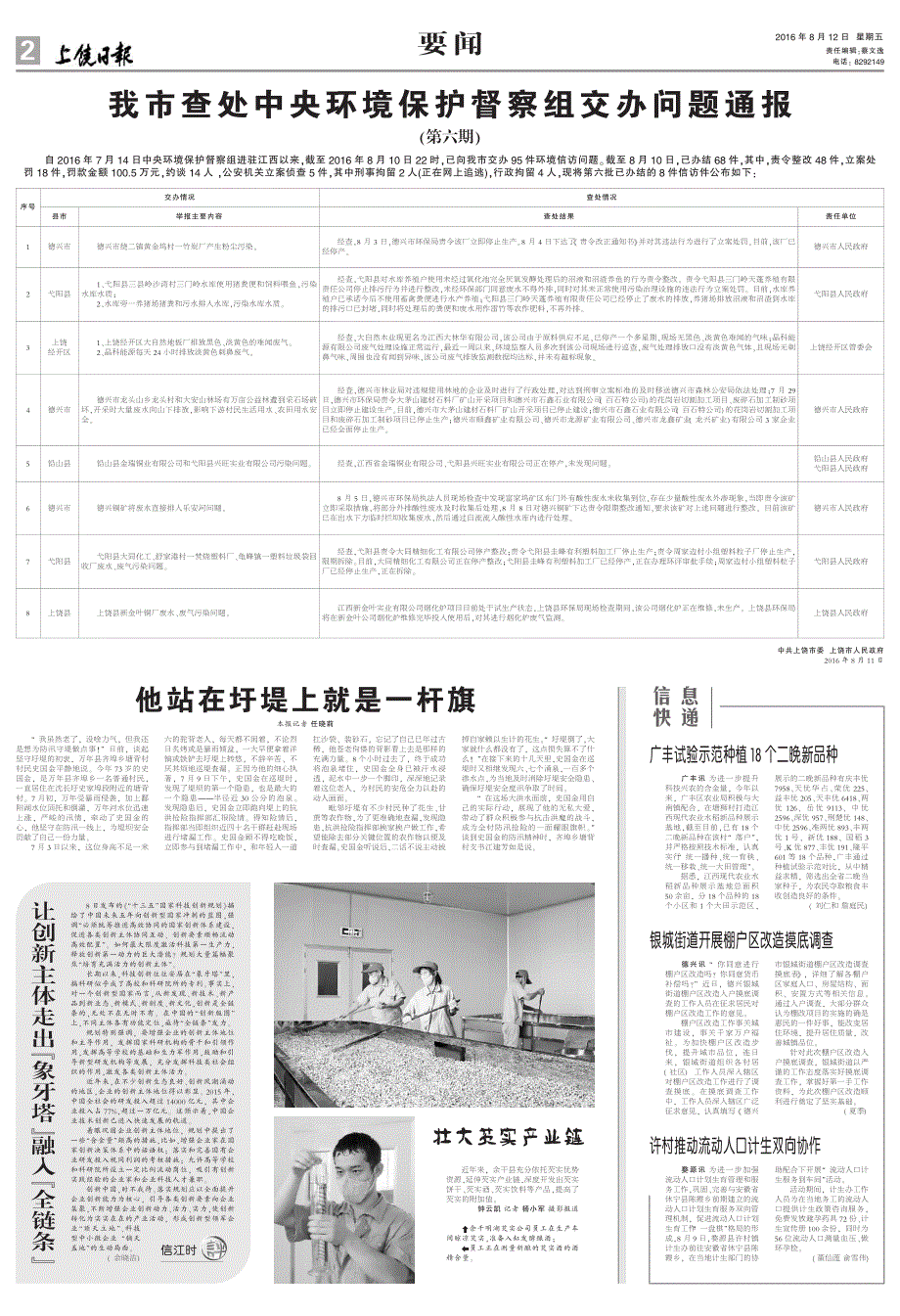 我市查处中央环境保护督察组交办问题通报_第1页