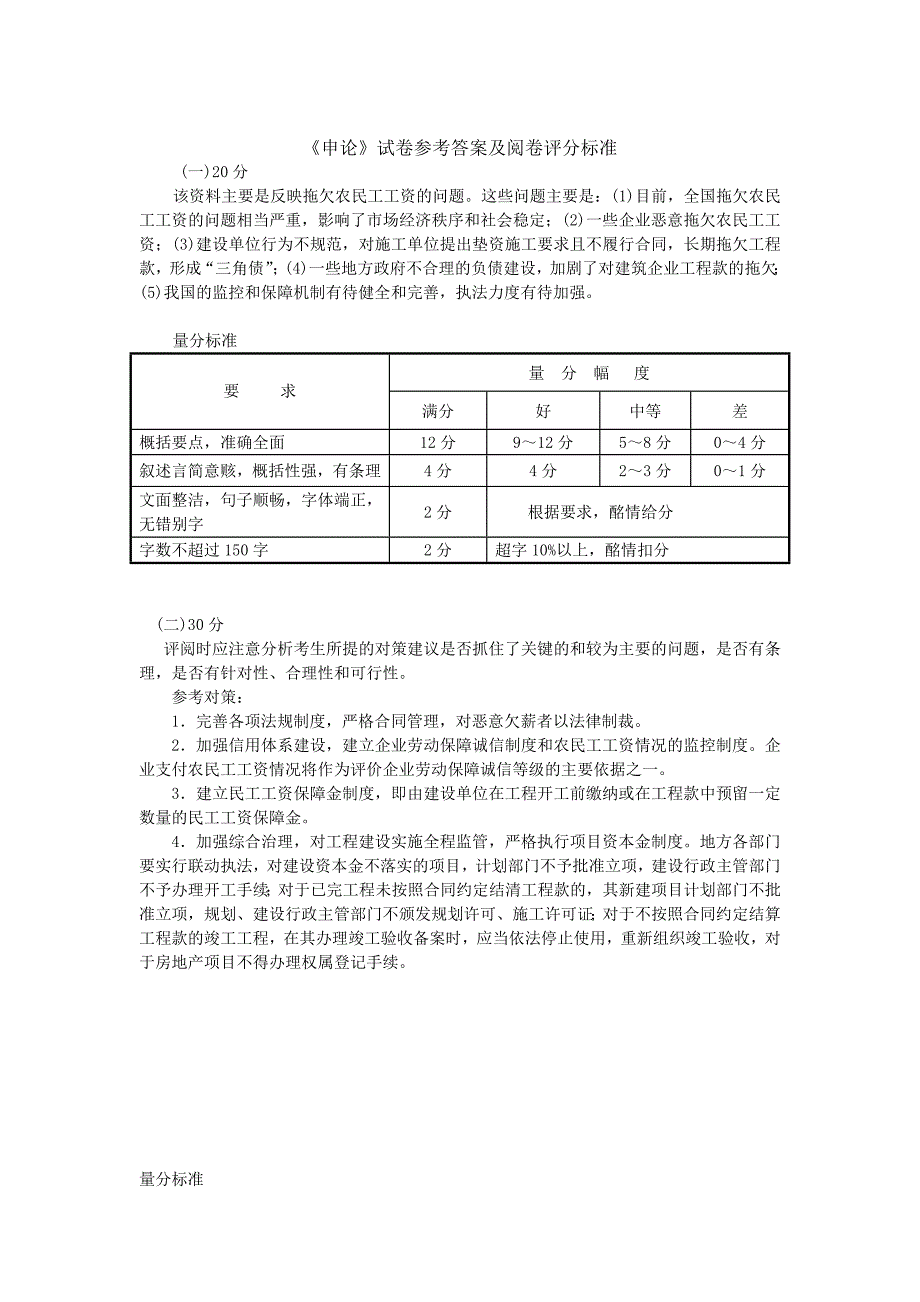 2004年上半年广西申论真题及评分标准_第4页