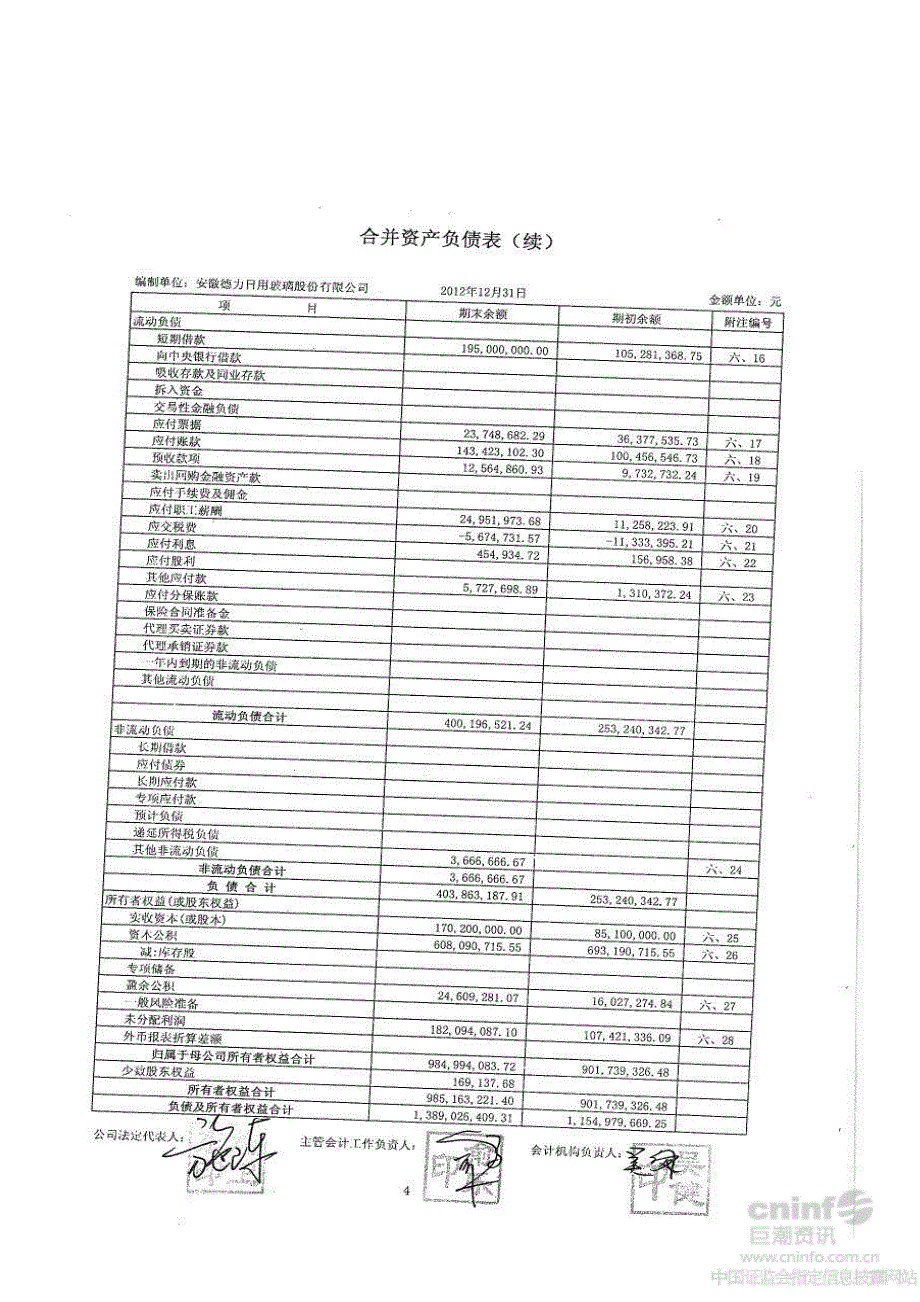 德力股份：2012年年度审计报告_第4页