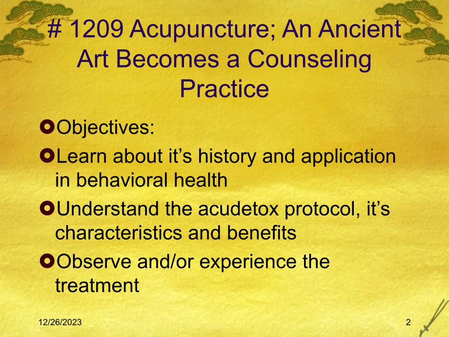 Acupuncture Detoxification for Addiction Treatment：针刺戒毒脱瘾治疗_第2页