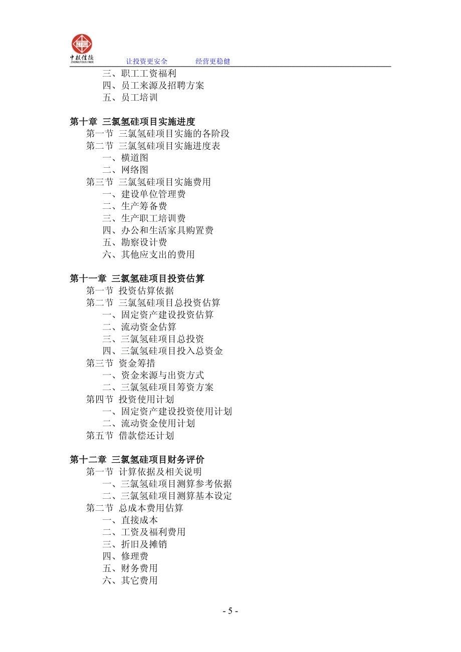 三氯氢硅项目可行性研究报告_第5页