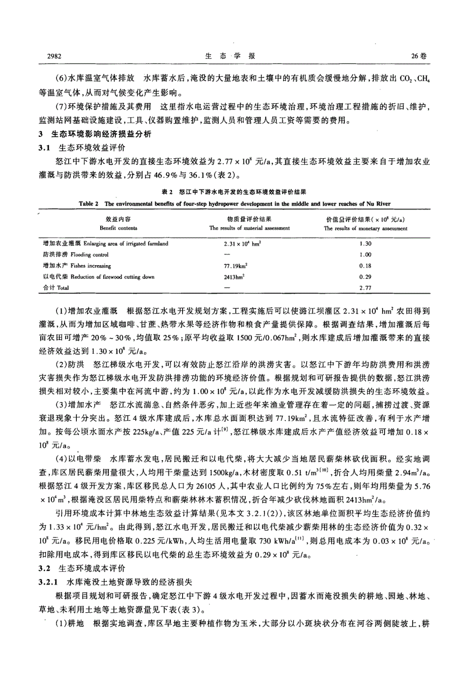 水电开发的生态环境影响经济损益分析_第4页