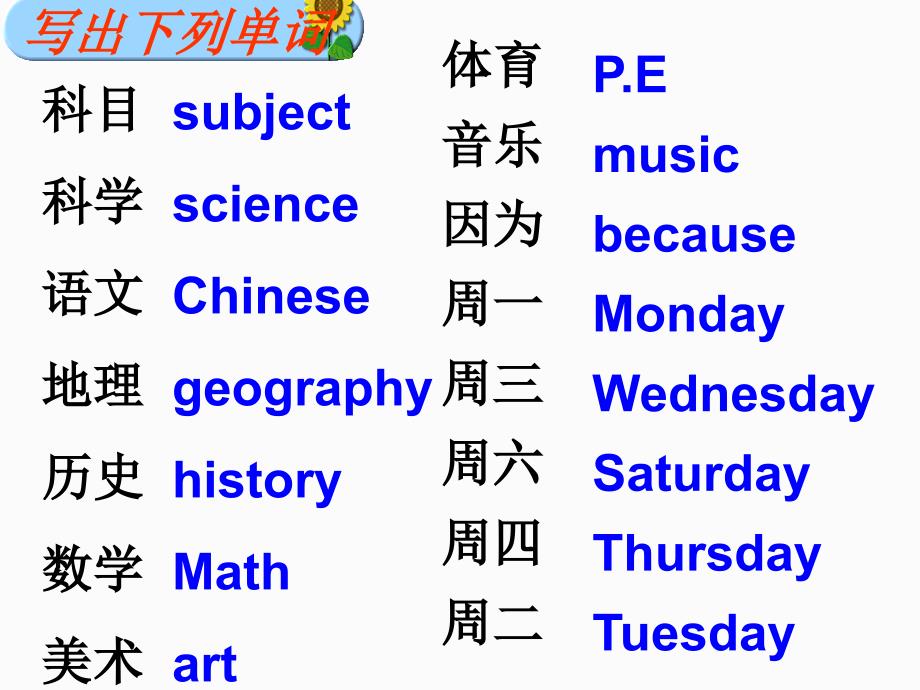 【人教版】七年级英语上册Unit9  My favorite subject is science.第二课时_第2页