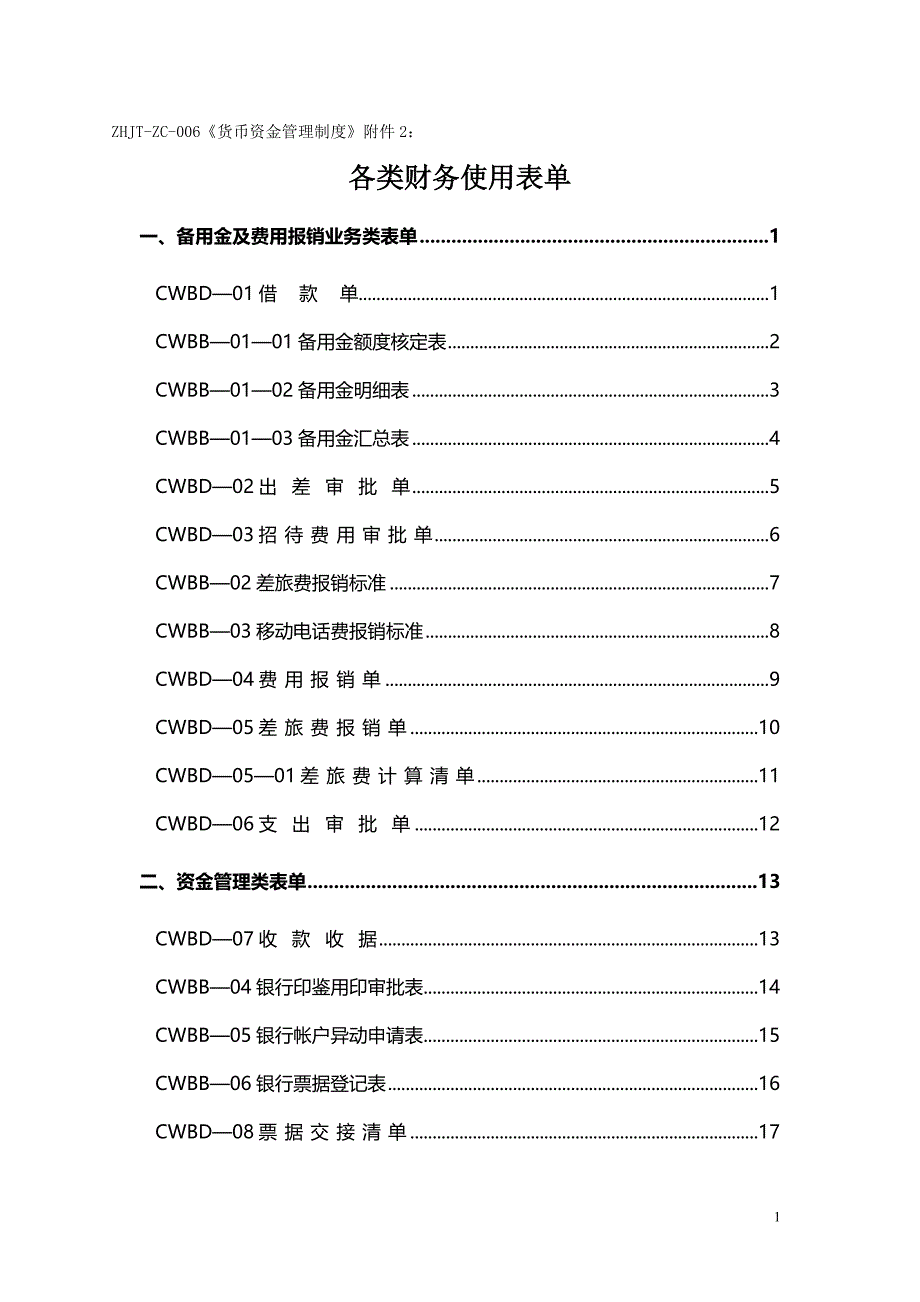 各类财务使用表单财务各类表格各种表格表格使用财务表单各类财务_第1页