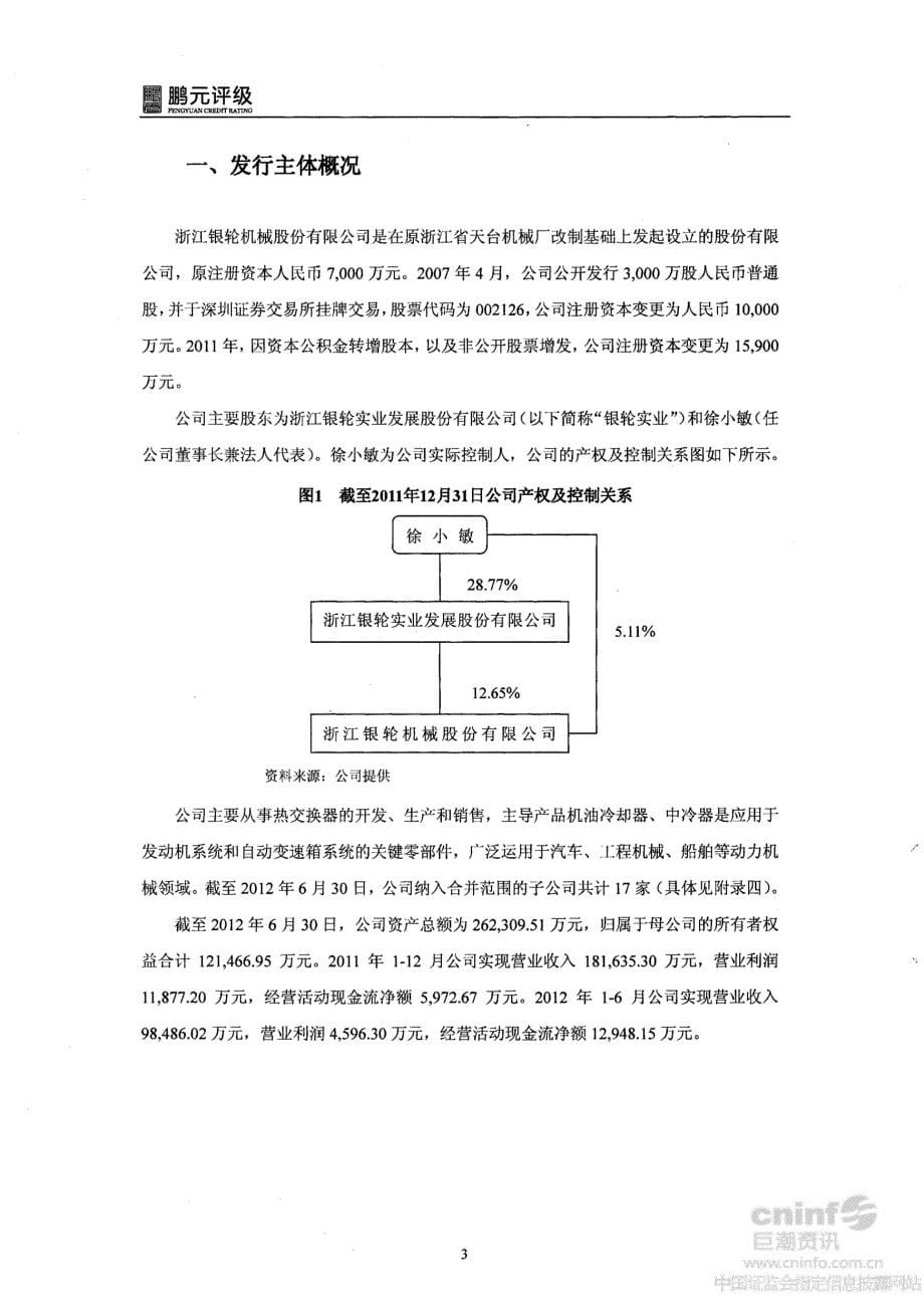 银轮股份：2012年不超过5亿元（含5亿元）公司债券信用评级报告_第5页