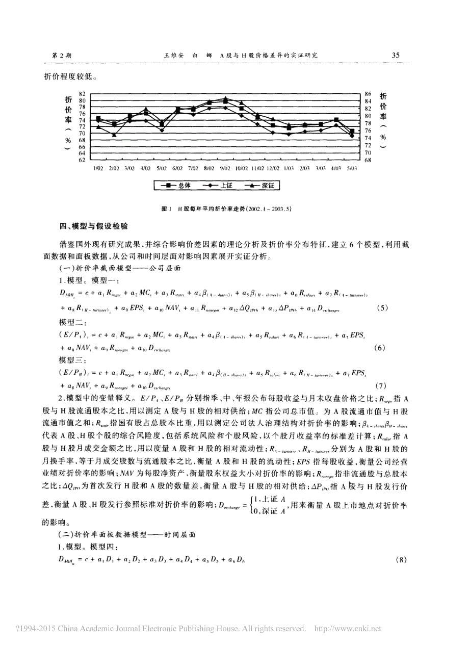 A股与H股价格差异的实证研究_第5页