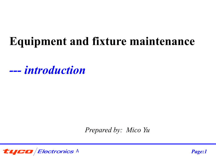 ME Equipment and fixture Maintenance_第1页