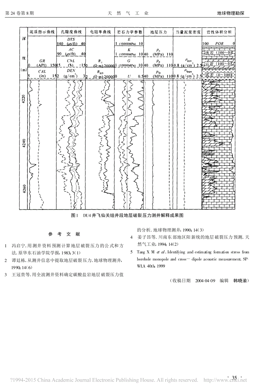碳酸盐岩地层破裂压力的测井预测研究_夏宏泉_第4页