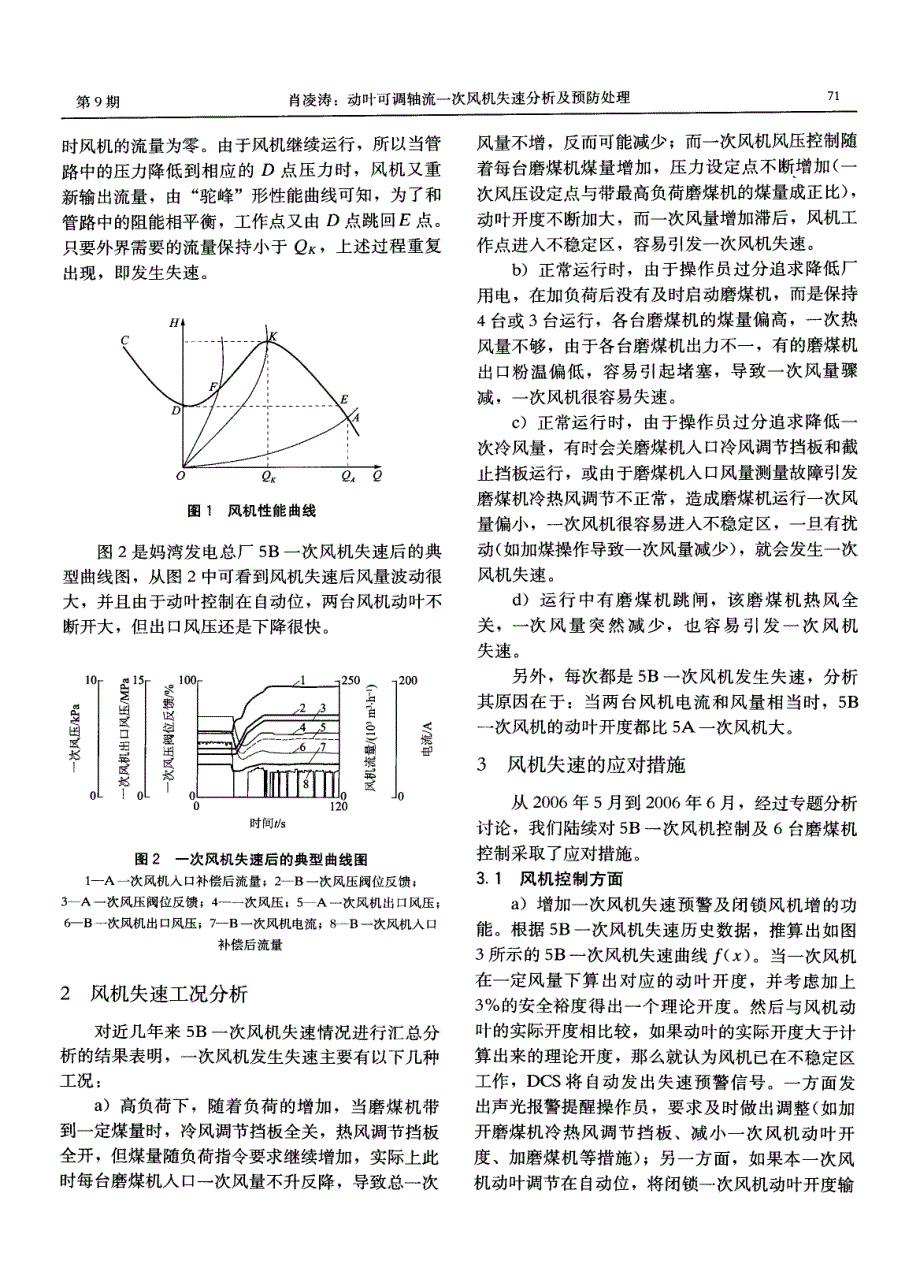 动叶可调轴流一次风机失速分析及预防处理_第2页