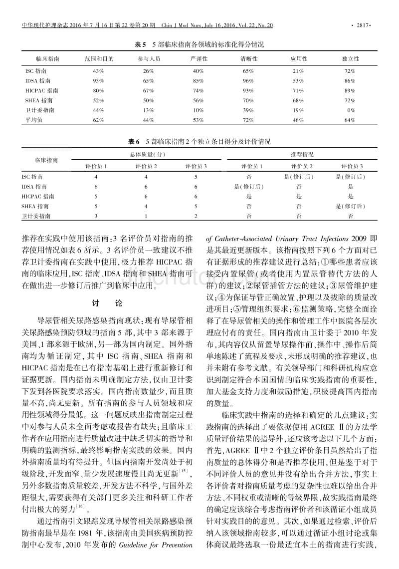 导尿管相关尿路感染预防指南的现状分析_第5页