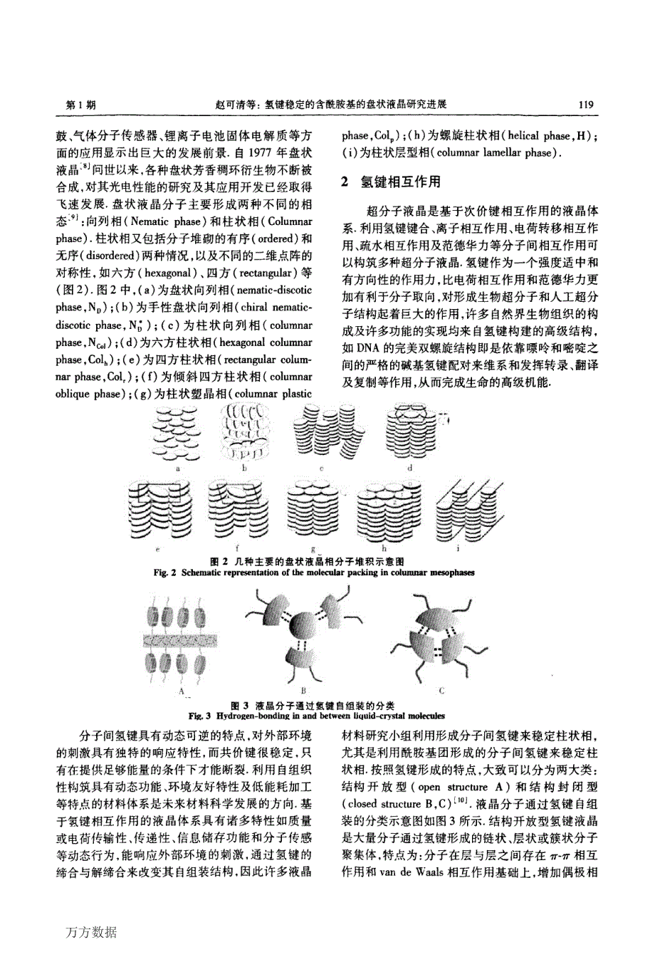 氢键稳定的含酰胺基的盘状液晶研究进展_第2页