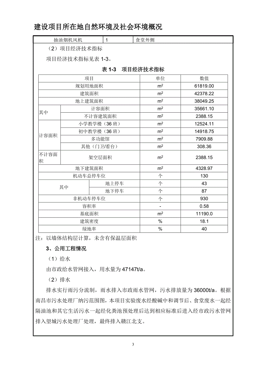 环境影响评价报告公示：育新学校红谷滩万达文化旅游城分校九龙湖新万达旅游新城住验收环评报告_第3页