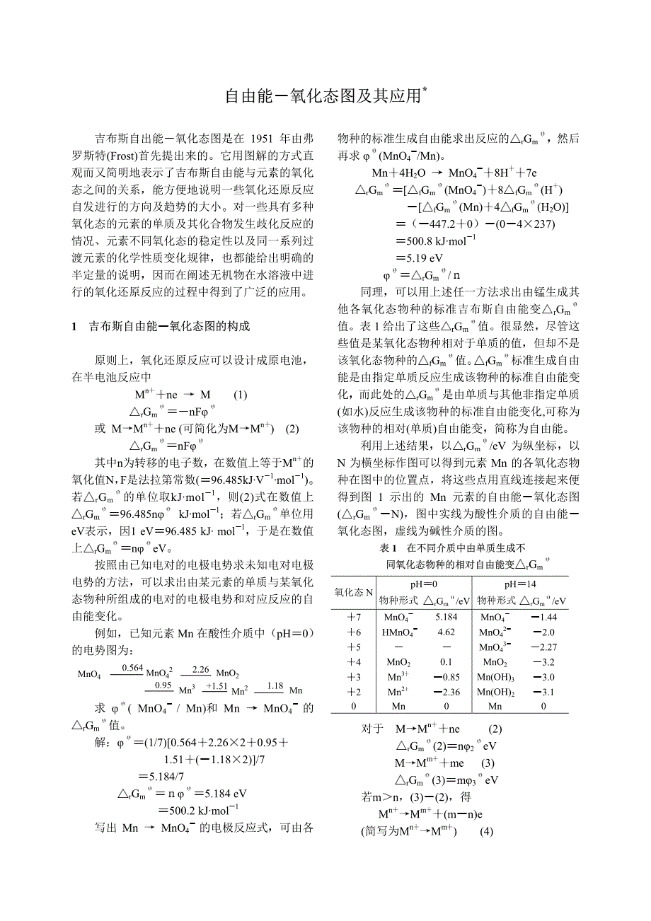 自由能氧化态图及其应用_第1页
