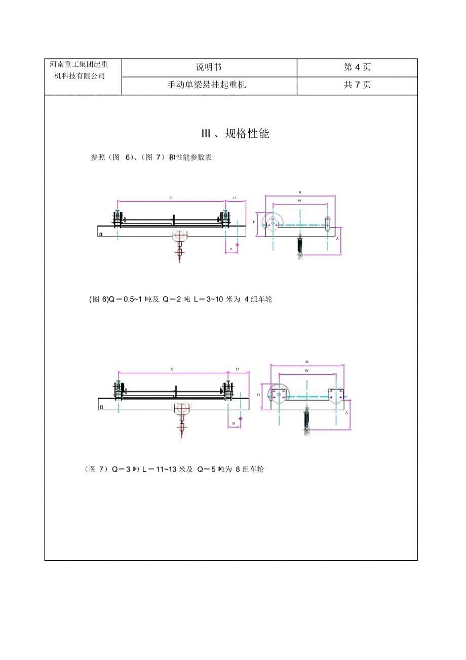 手动单梁悬挂起重机说明书_第5页