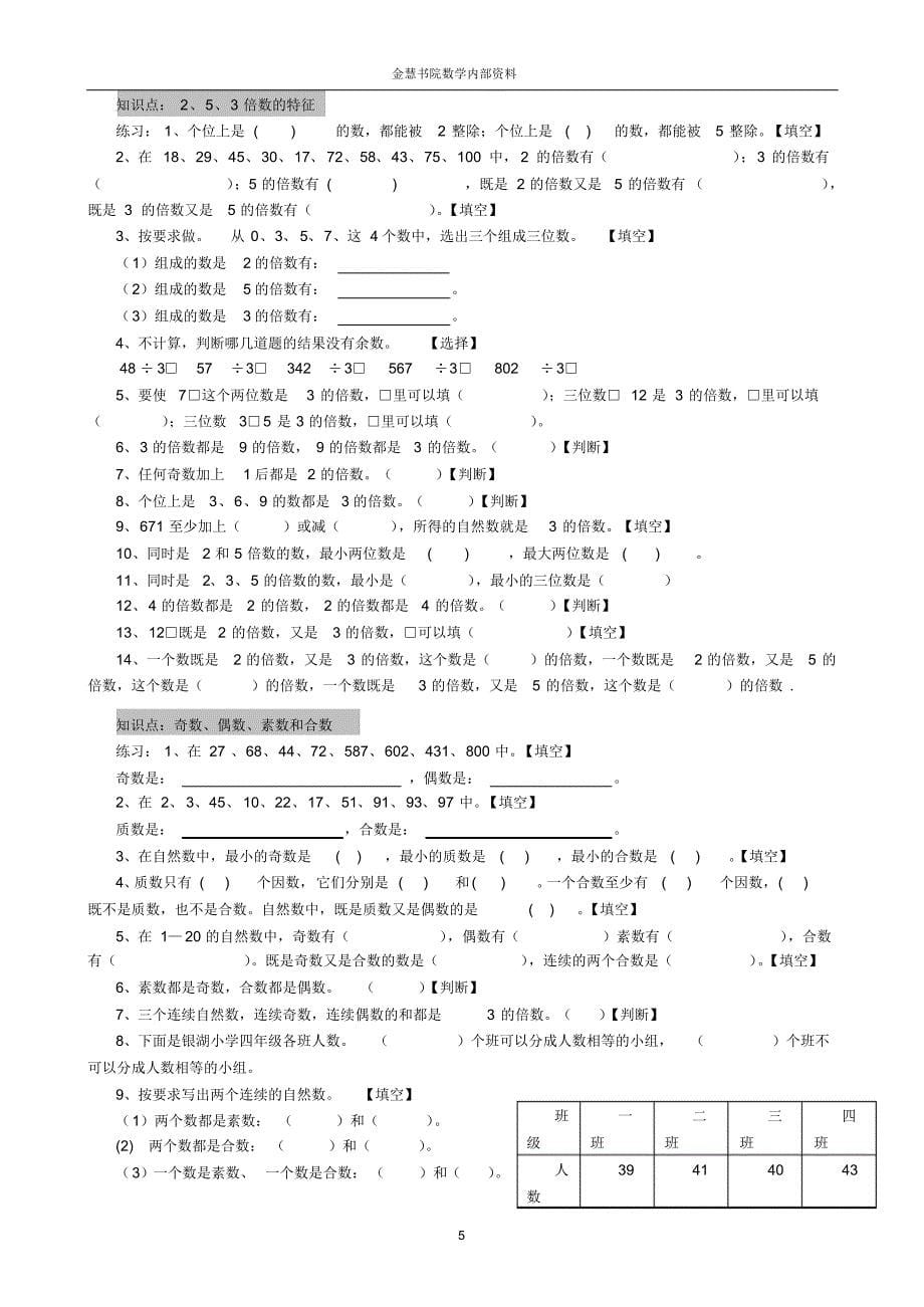 五年级数学因数倍数知识梳理(推荐!)_第5页