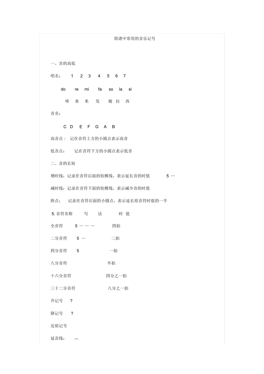 简谱中常用的音乐记号(20170830043338)_第1页