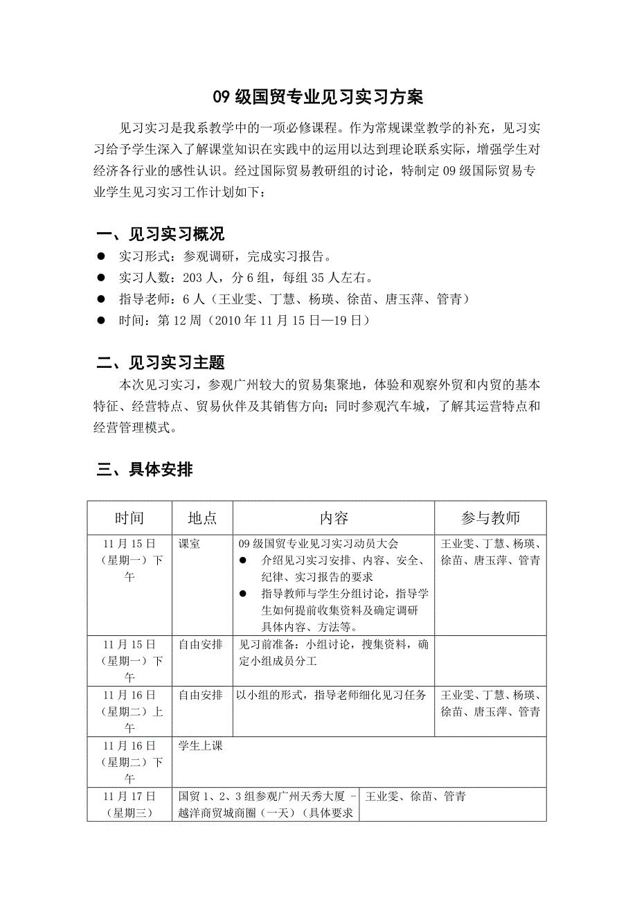 国贸专业见习实习方案_第1页