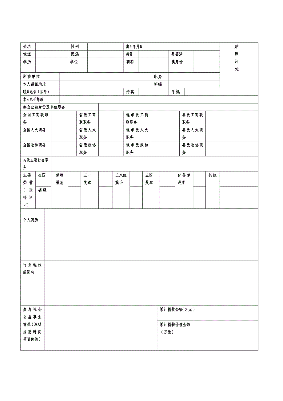 全省各级工商联执委信息表_第3页