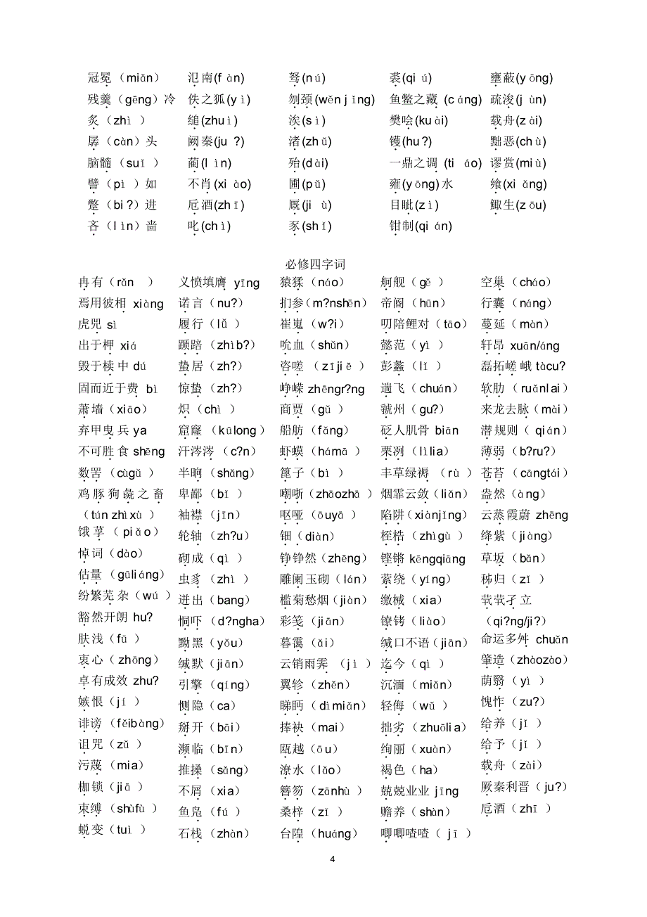 苏教版必修1-5字词_第4页