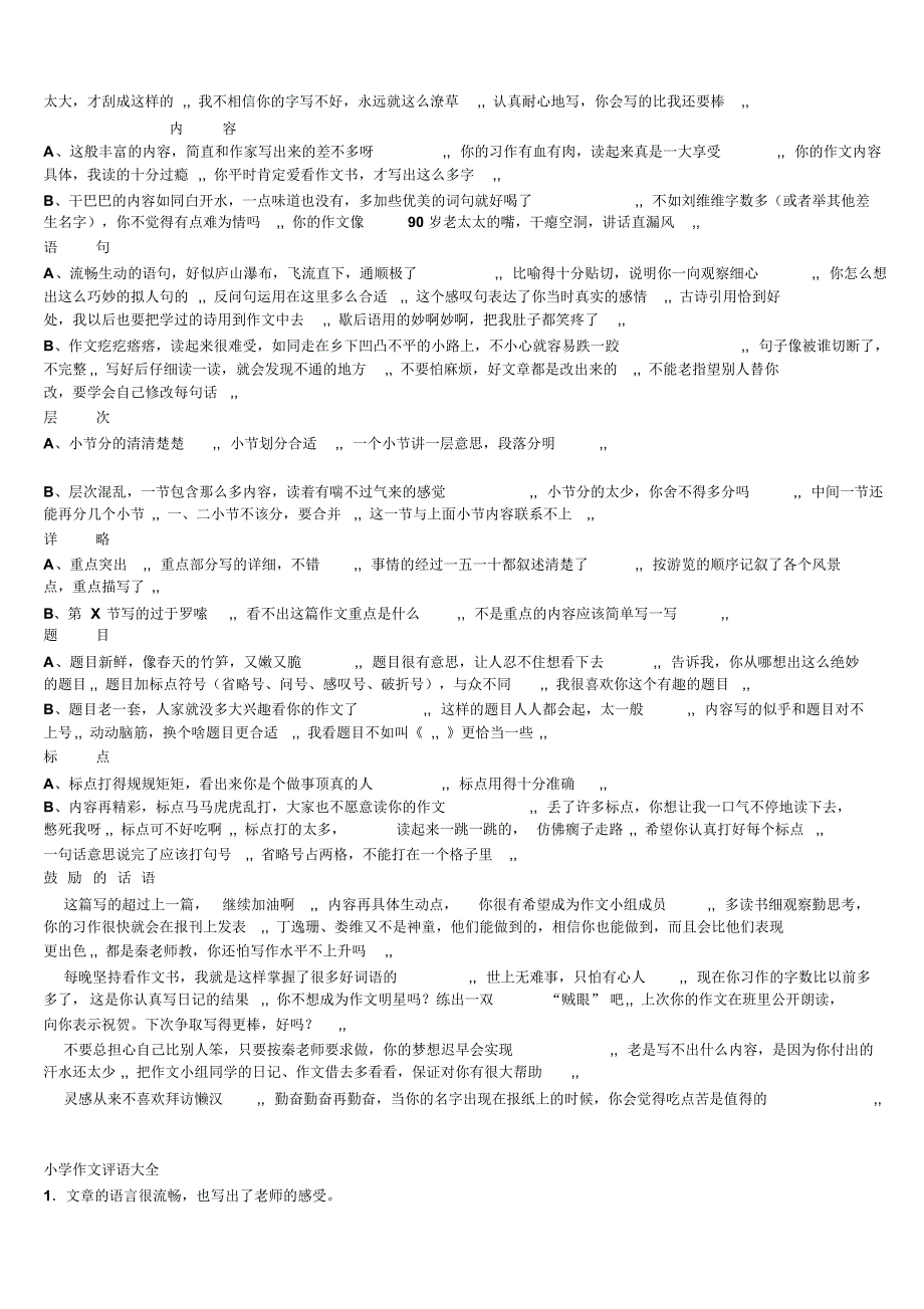 小学生作文批改评语精选(全)(20170901074150)_第3页