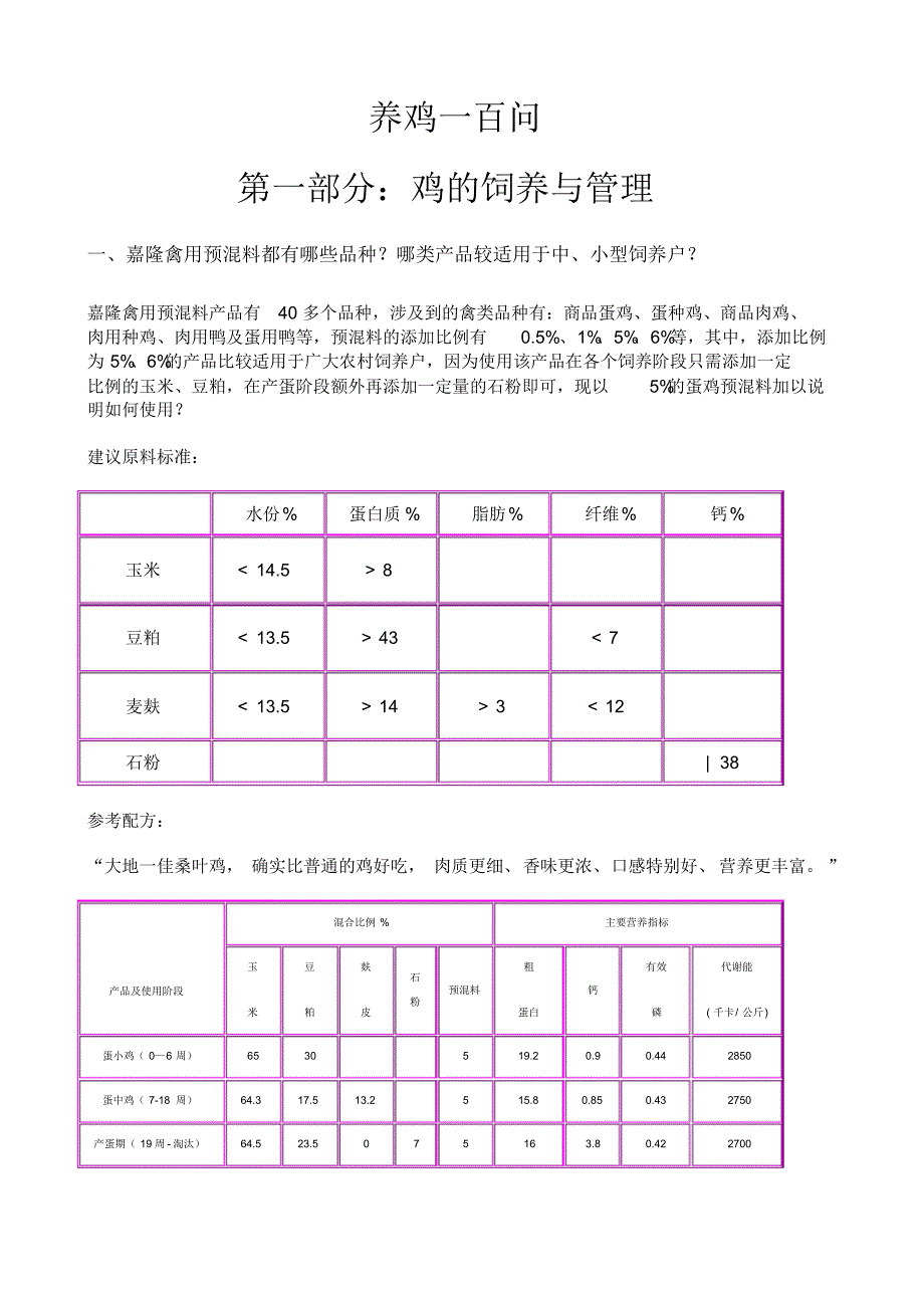 大地一佳养鸡一百问_第1页