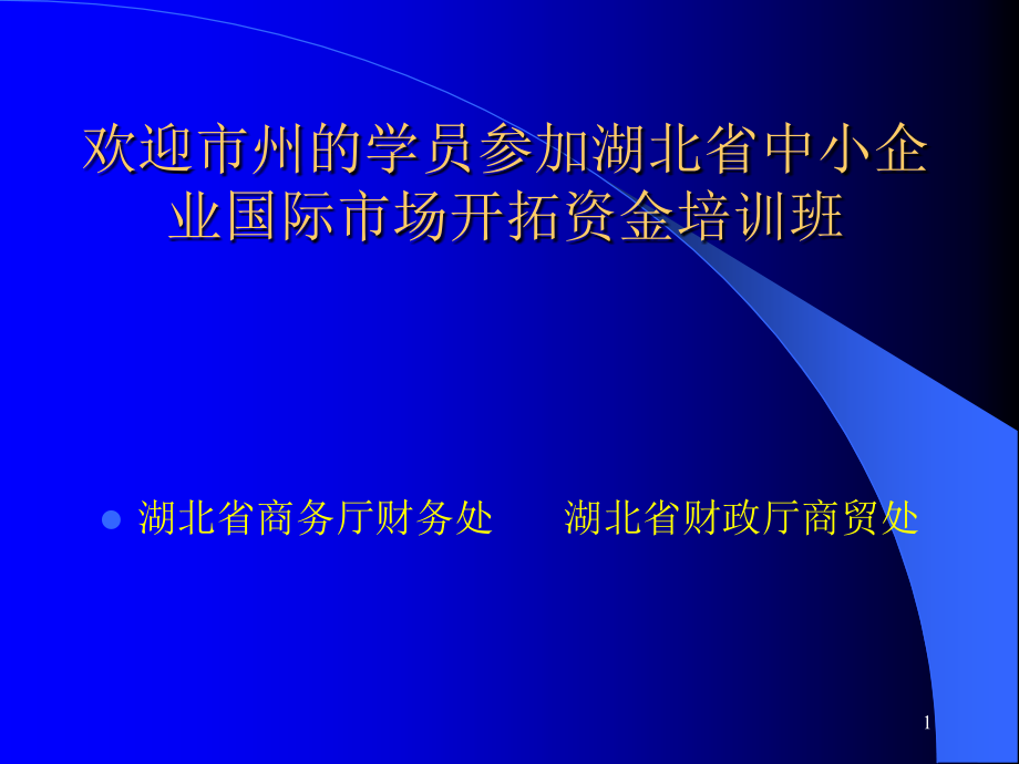 中小企业国际市场开拓资金培训班讲义_第1页