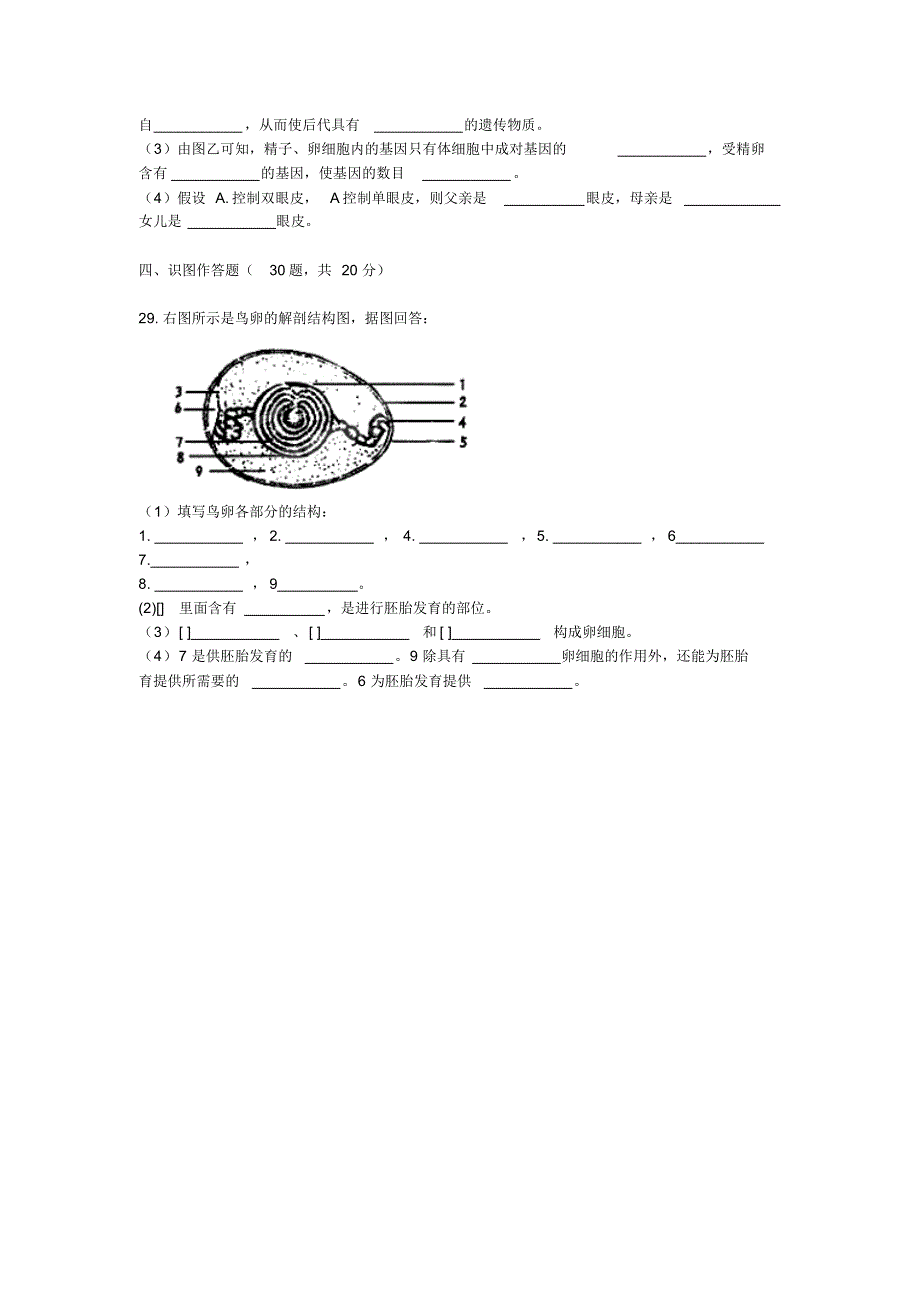 安徽省东至县大同中学2013-2014学年八年级下学期生物期中试题(word版含答案)_第3页