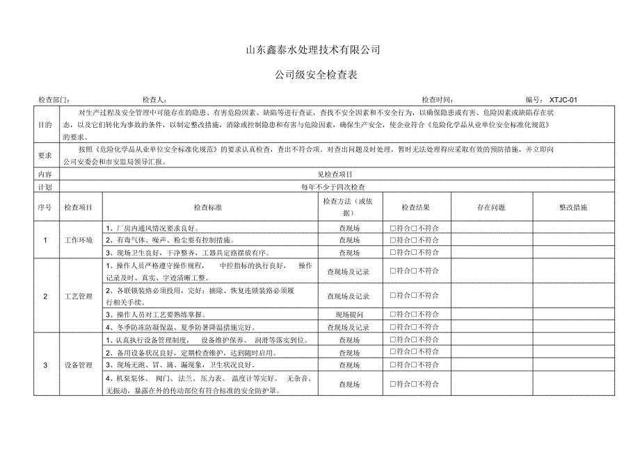 安全标准化安全检查表汇总(全套)_第3页