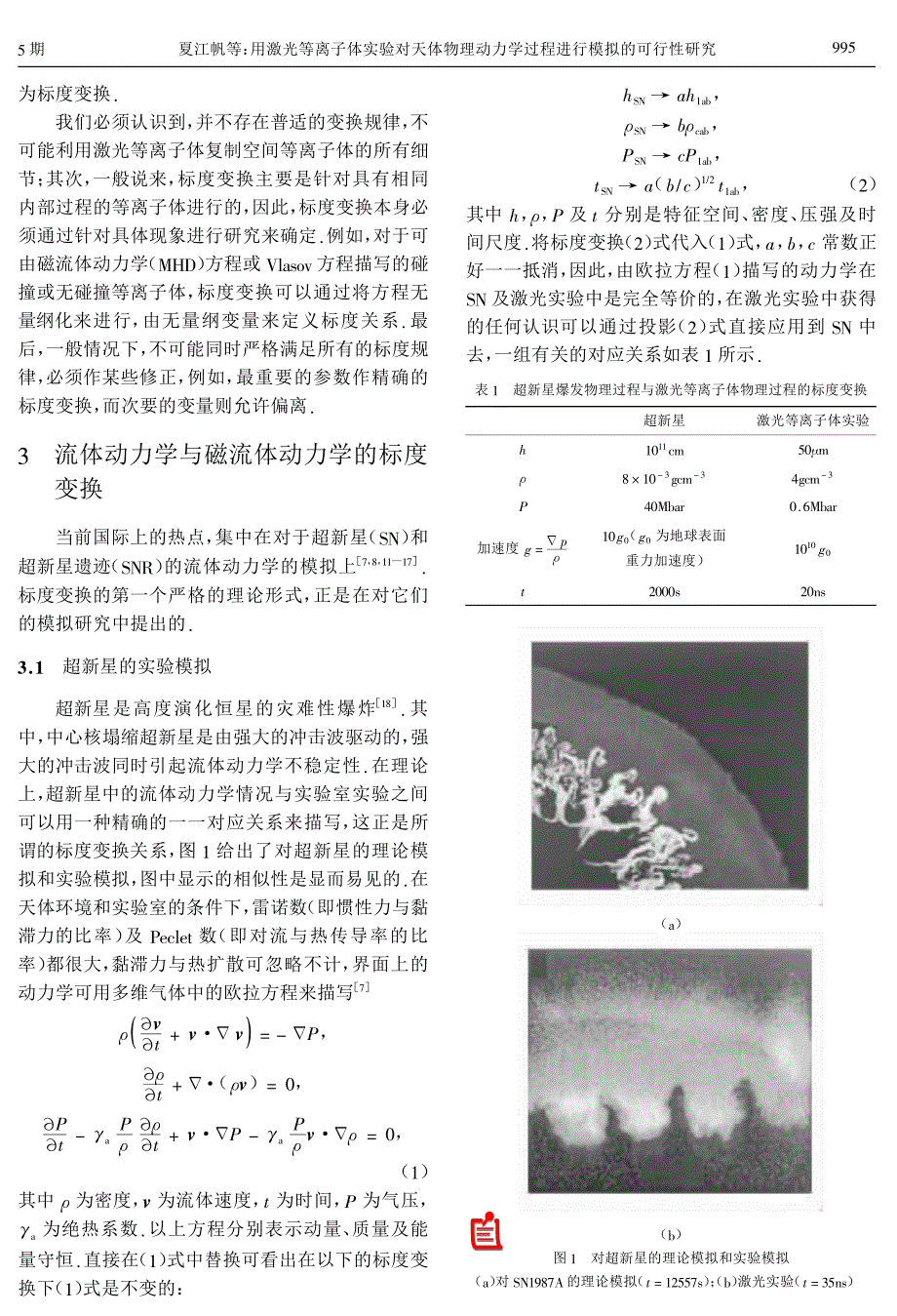 用激光等离子体实验对天体物理动力学过程进行模拟的可行性_第2页