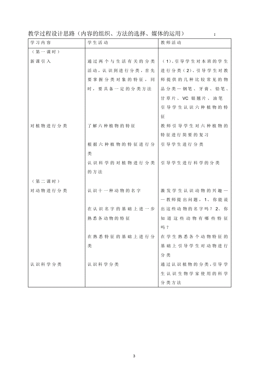 尝试对生物进行分类教学设计_第3页