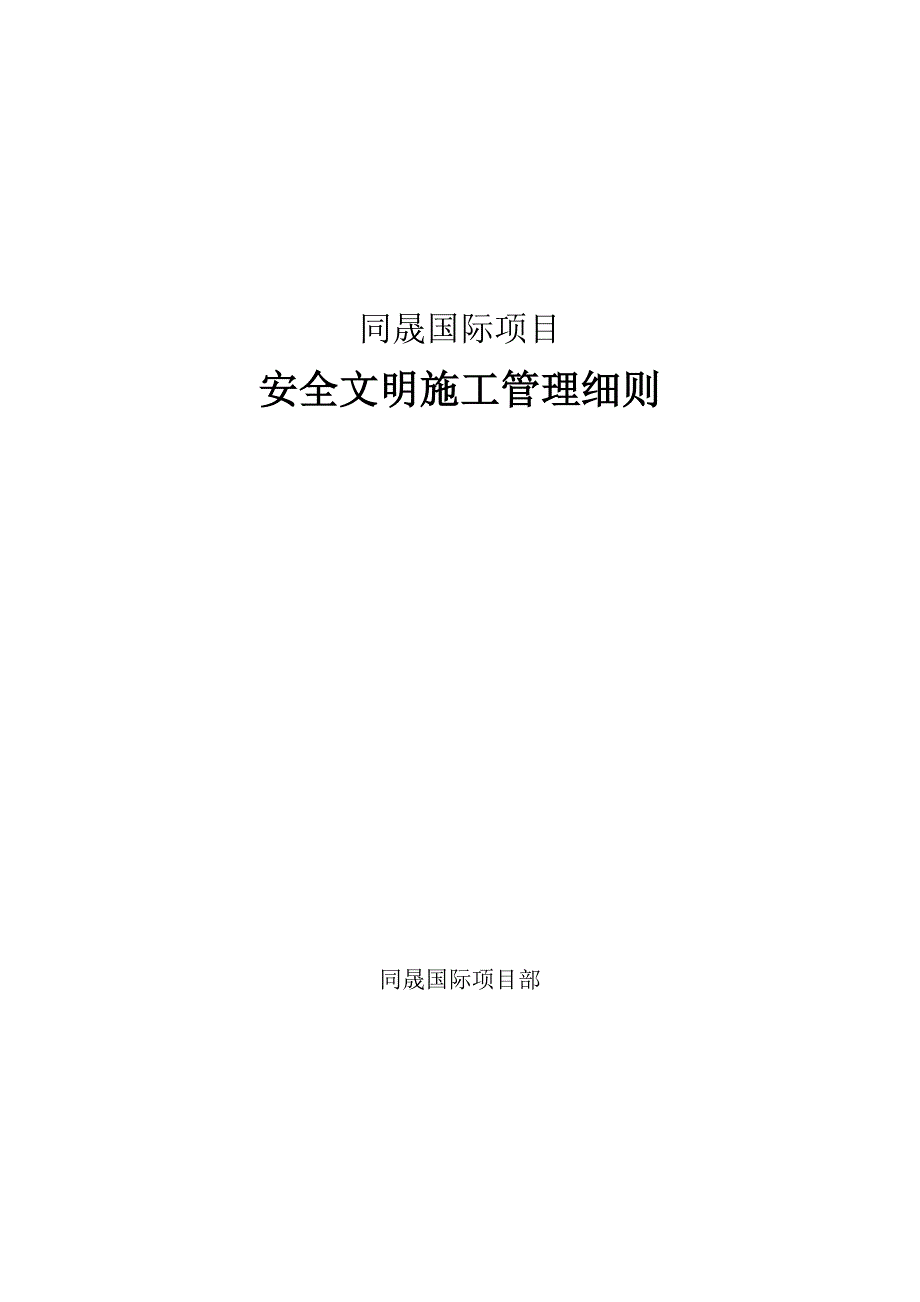 同晟国际项目安全文明施工管理细则_第1页